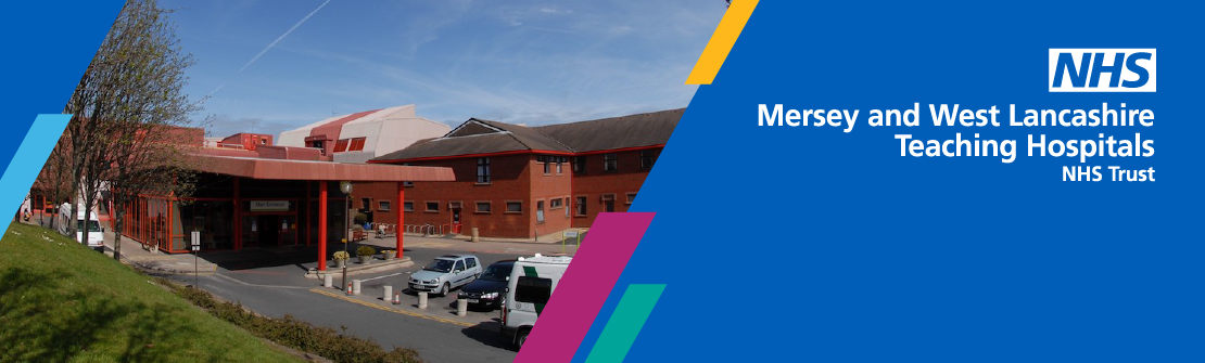 Hero banner with Mersey and West Lancashire Teaching Hospitals NHS Trust logo
